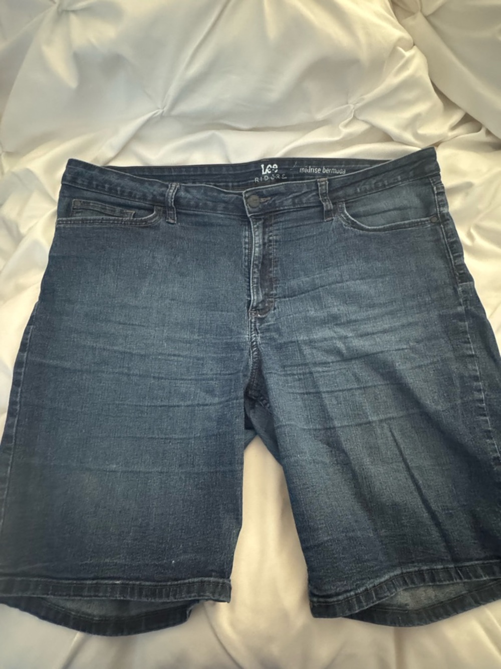 Lee Women's Dark Blue Bermuda Denim Shorts